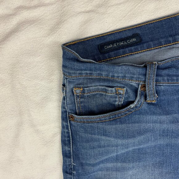Lucky Brand Charlie Pencil Carpi Blue Jeans Size 6/28 Medium Wash Mid Rise Crop - Picture 6 of 16